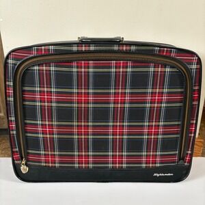 Vintage Highlander‎ Tartan Plaid Soft Sided Suitcase Luggage Bag 23.5"x19" MCM